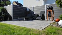 Terrasse-Keramikplatten_Holzoptik_grau-WPC_Sichtschutzzaun_steingrau